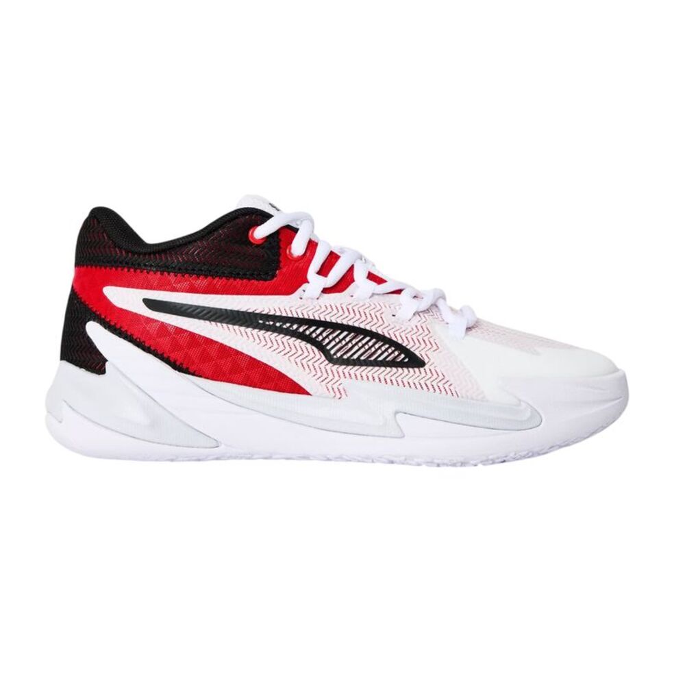 Puma Childrens/Kids Dagger Leather Basketball Shoes / White/Red/Black
